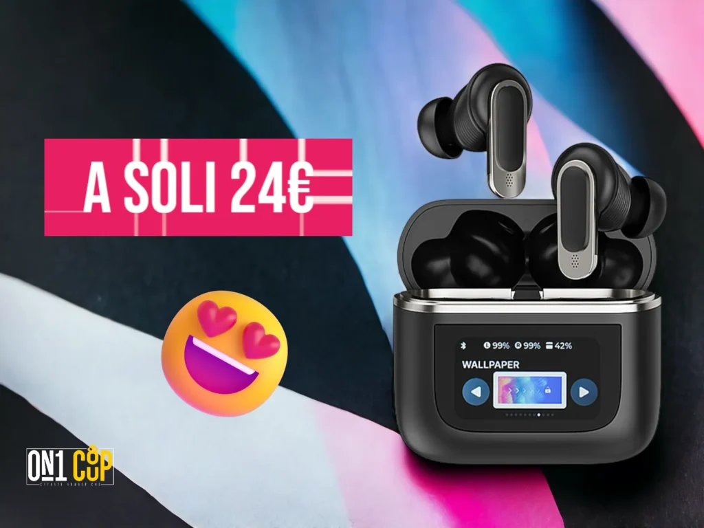Codice sconto M-V8: le TWS economiche e complete, con ANC e display con controlli touch 1 TWS economiche
