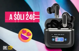 Codice sconto M-V8: le TWS economiche e complete, con ANC e display con controlli touch
