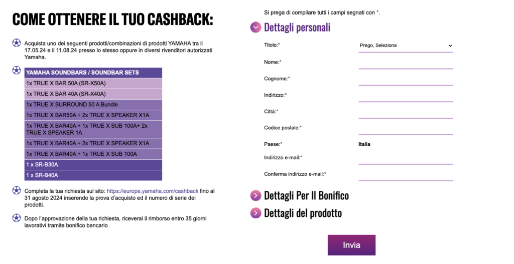 Guida Completa al Cashback sulle Soundbar Yamaha: Ottieni il 17% di Rimborso! 2 Come Ottenere il Cashback