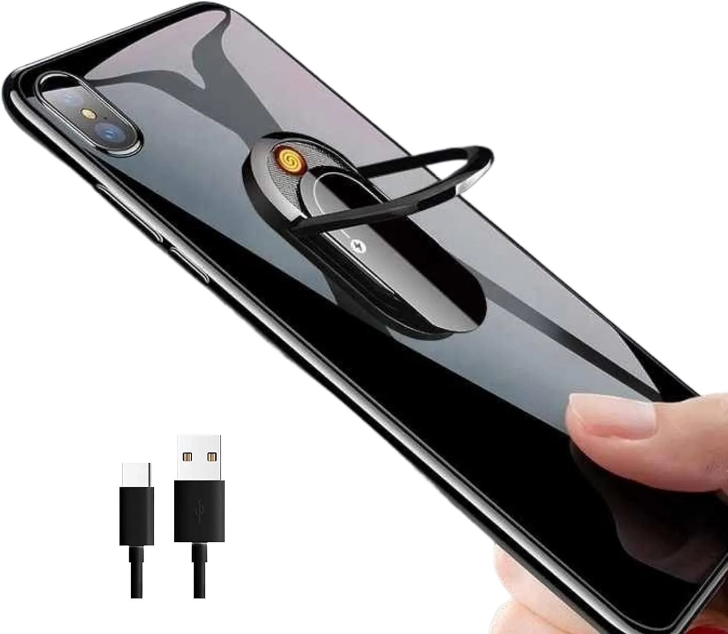 Genac Accendino Elettrico USB Magnetico con Supporto Rotante per Telefono e Auto