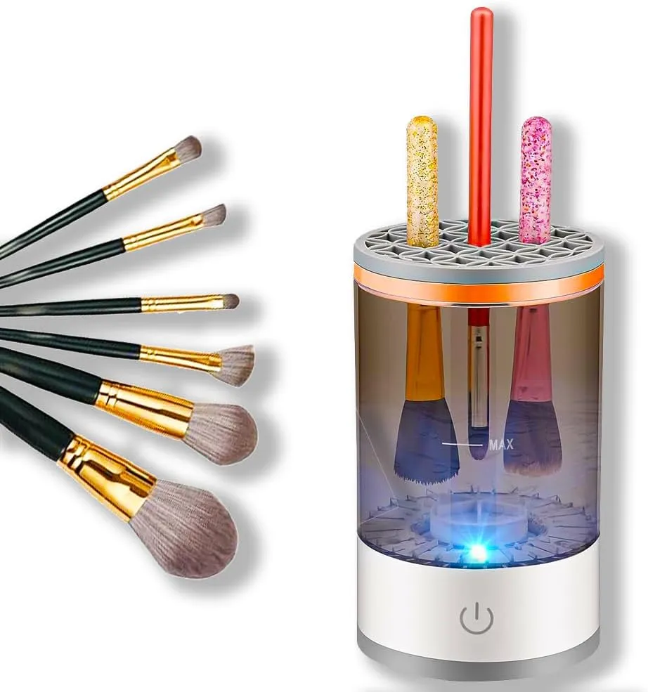 Globly Pulitore Elettrico per Pennelli Trucco, Detergente Automatico per Make-Up
