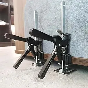 Set di 2 Sollevatori Manuali, Regolatori di Altezza 38 cm per Pannelli, Porte e Armadi