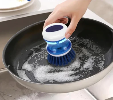 Set di 3 Spazzole con Dispenser di Detersivo per Piatti, Pentole e Lavandini