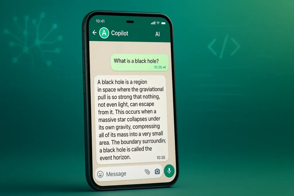 Copilot su WhatsApp: L’Intelligenza Artificiale di Microsoft nelle Tue Chat 1 Copilot su WhatsApp