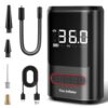 Powools Compressore Aria Portatile Auto Senza Fili - Mini Compressore Portatile Adatto per Pneumatici di Compressore Auto, Accessorio gonfia gomme Auto Portatile Universale, Nero, Medio