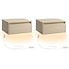 Comodini sospesi beige con luce e cassetto