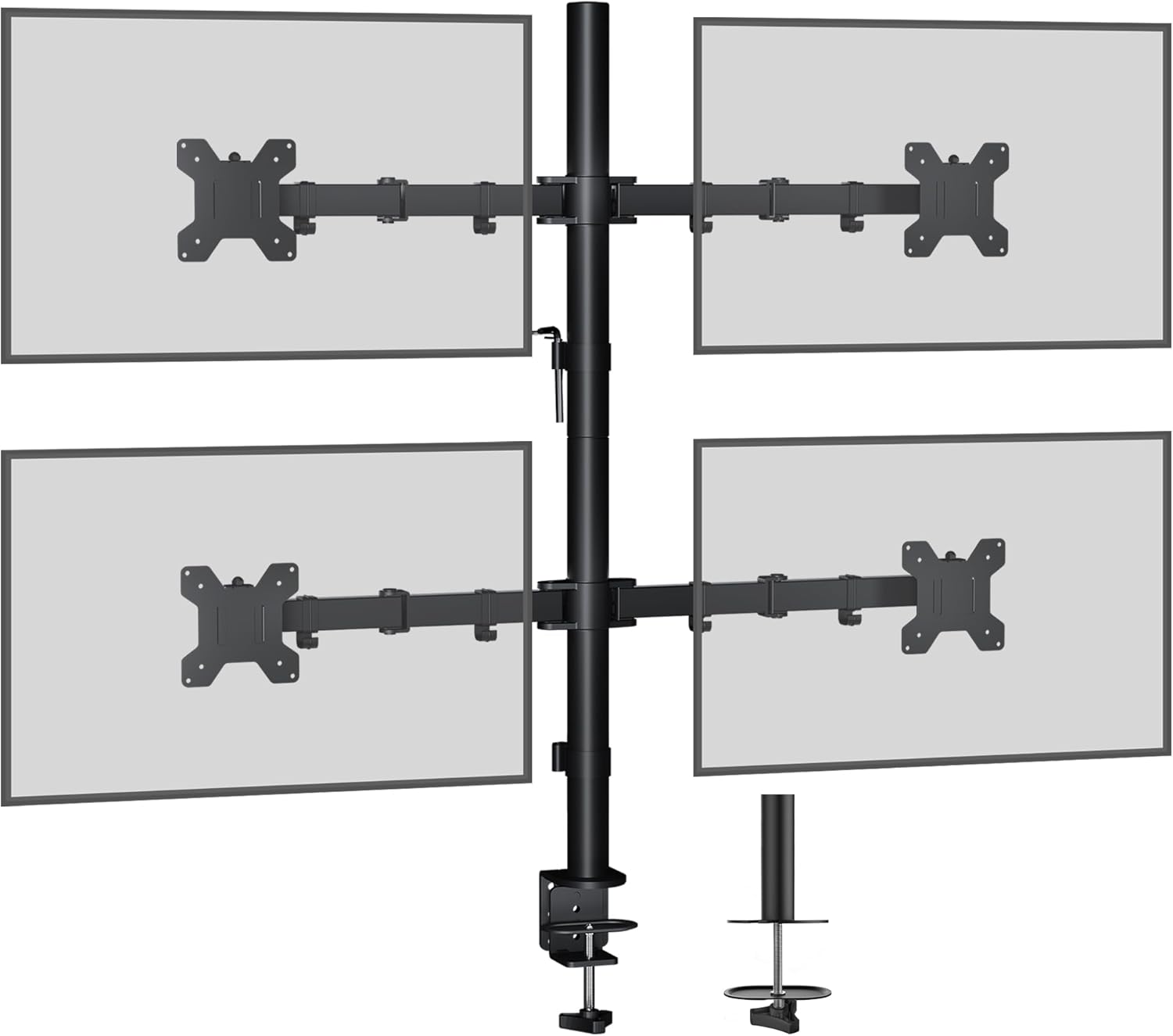 Supporto da tavolo regolabile per 4 monitor