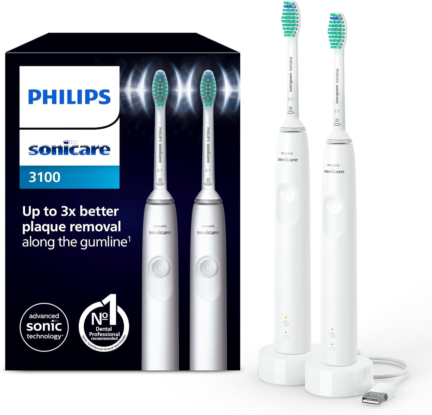 Spazzolino elettrico sonico Philips Sonicare 3100 con sensore pressione