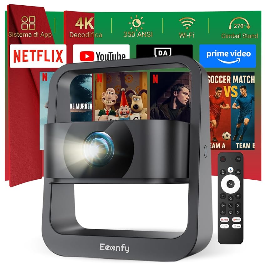 Eeenfy Proiettore Portatile Venus V1 Pro, Smart