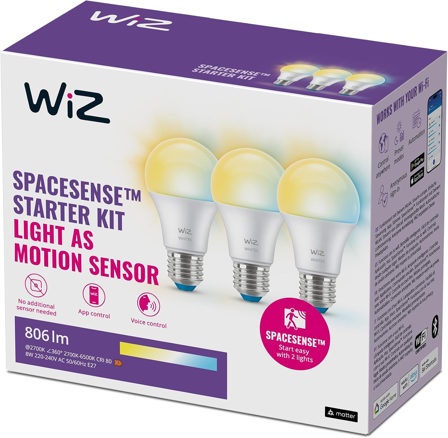Lampadina smart WiZ GU10 bianco regolabile Wi-Fi