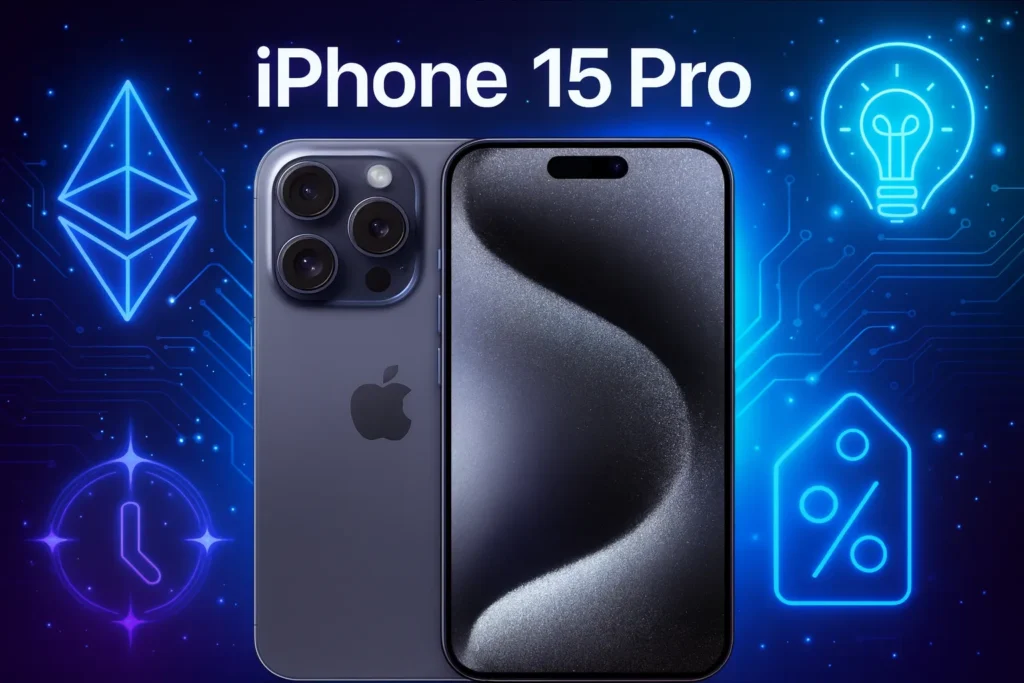 APPLE IPHONE 15 PRO nel 2025 – Ha ancora senso? Offerte, innovazioni e consigli 1 A captivating, modern and bright image featuring the new iPhone 15 Pro nel 2025
