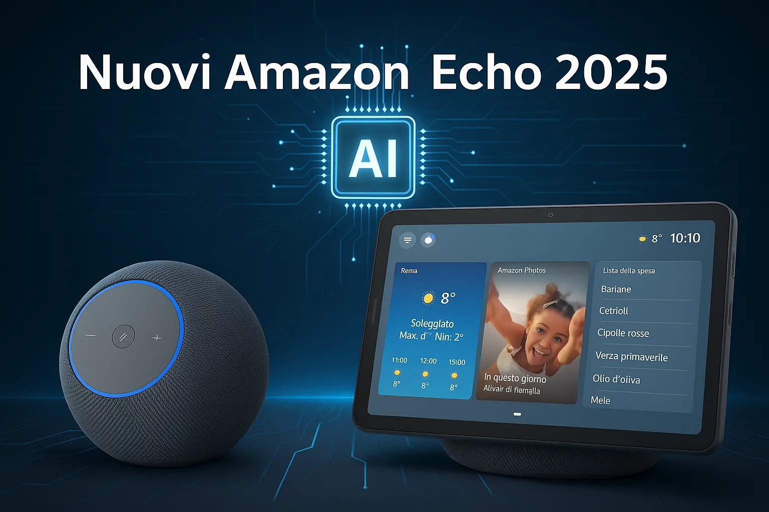 Copertina Nuovi Amazon Echo 2025