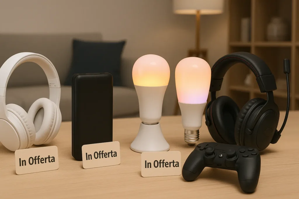 Disposizione ordinata di piccoli gadget