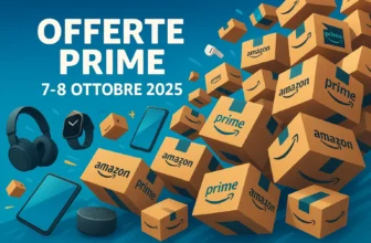 Grande banner luminoso raffigurante una valanga di pacchi Amazon Prime