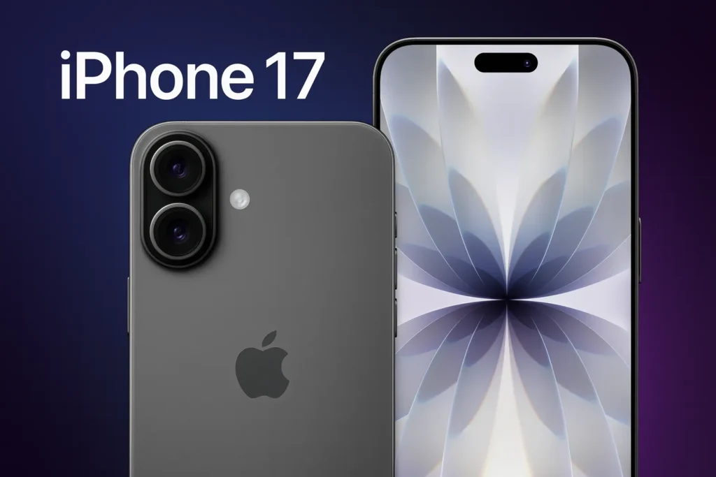 iPhone 17: tutte le novità, offerte, recensioni e consigli per acquisti smart 1 Nuovo iPhone 17 in primo piano con display acceso, sfondo futuristico