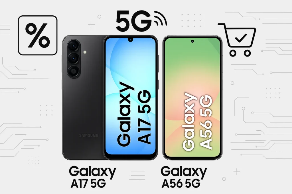 Offerte smartphone 5G con sconto online: le migliori promozioni di settembre 2025 2 Smartphone Samsung Galaxy A17 5G e Galaxy A56