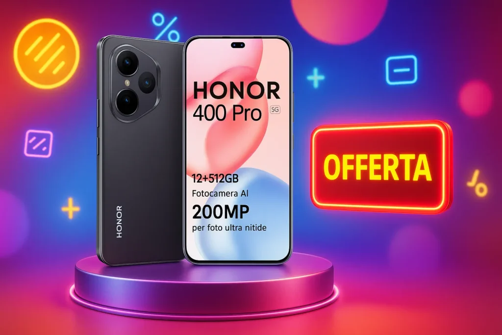Vetrina con HONOR 400 Pro in primo piano