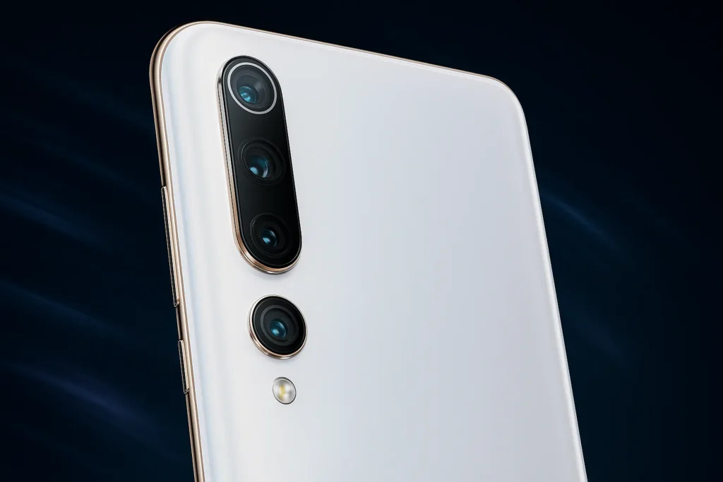 Xiaomi Mi 10 Pro 5G 256GB bianco smartphone showcasing quad-camera setup