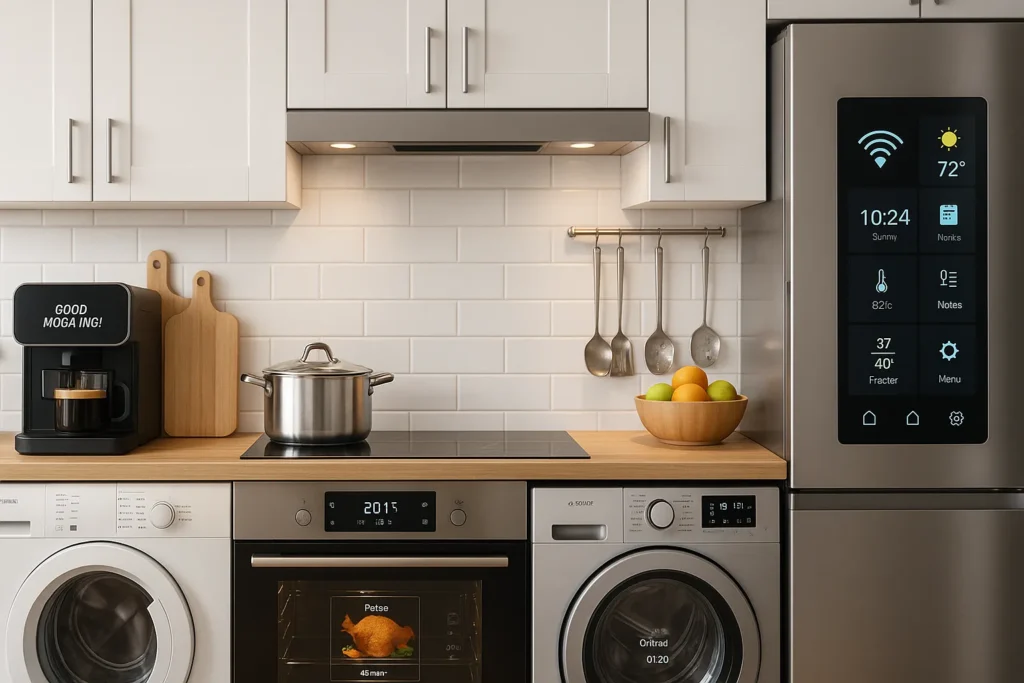 cucina smart con elettrodomestici di nuova generazione