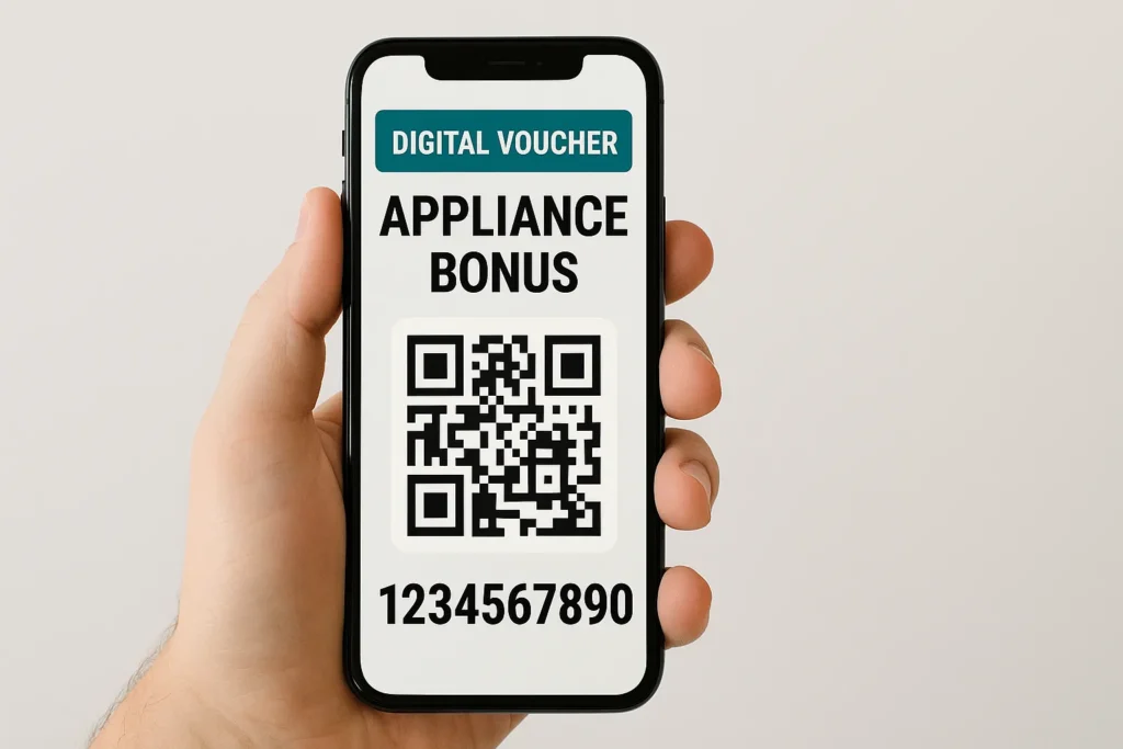 voucher digitale bonus elettrodomestici su smartphone