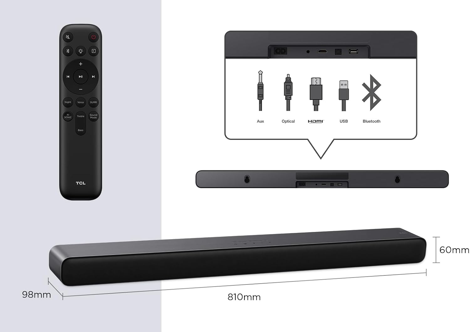 TCL S45HE soundbar 2.0 canali 100W