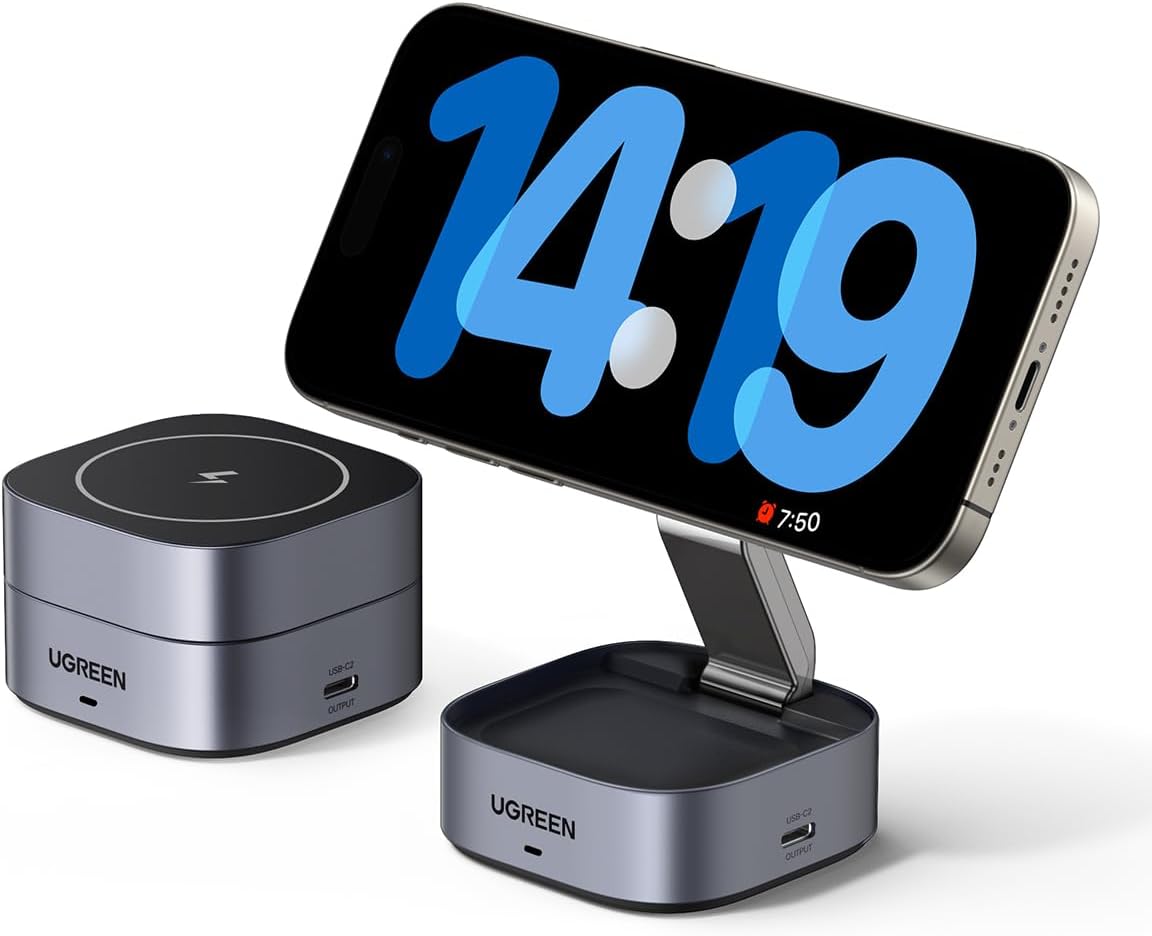 UGREEN MagFlow caricatore wireless 2 in 1