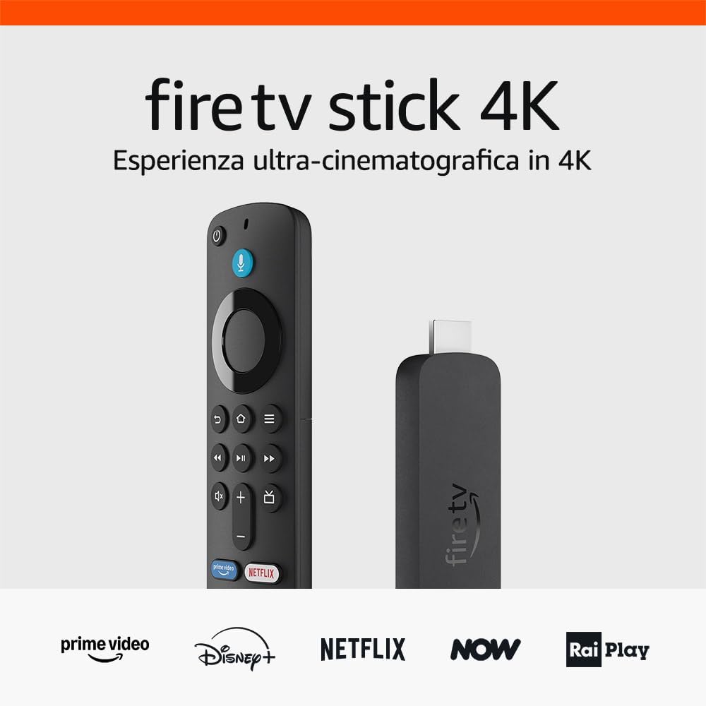 Fire TV Stick 4K Amazon streaming avanzato, Wi-Fi 6