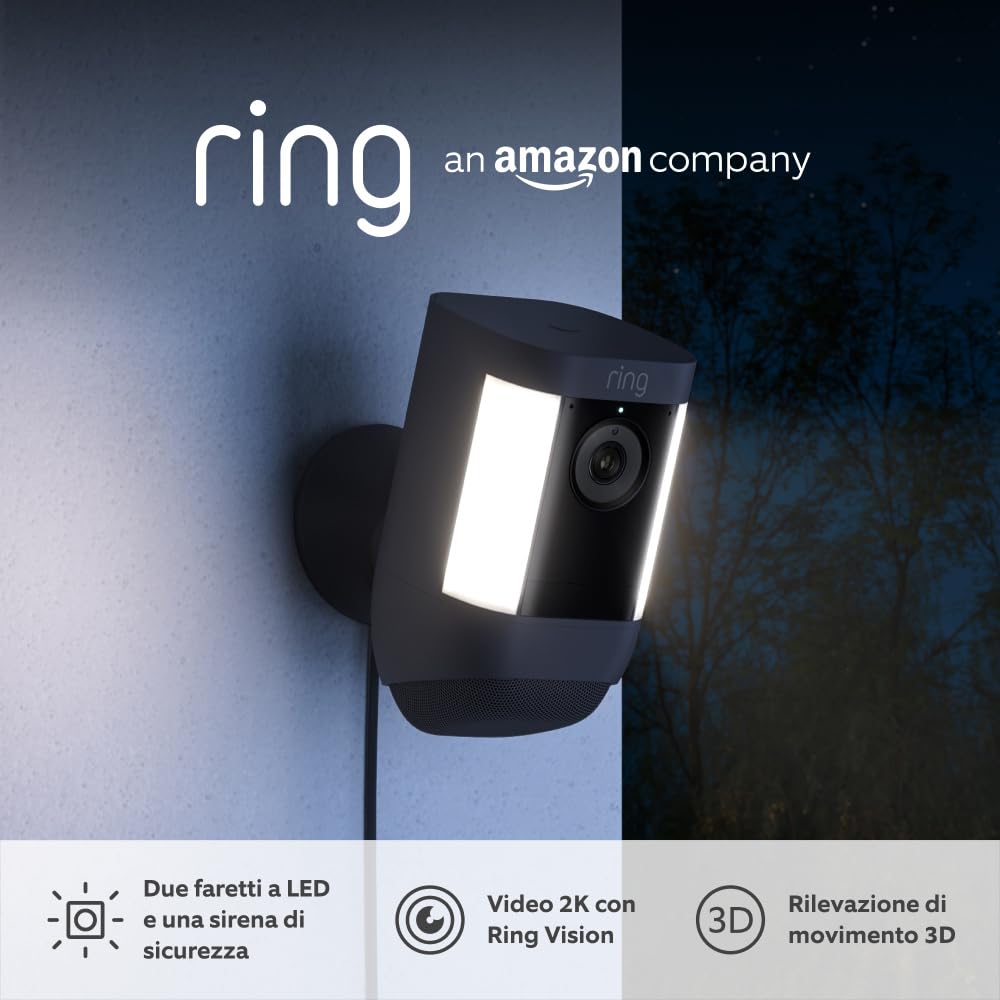 Ring Spotlight Cam Pro cablata con HDR