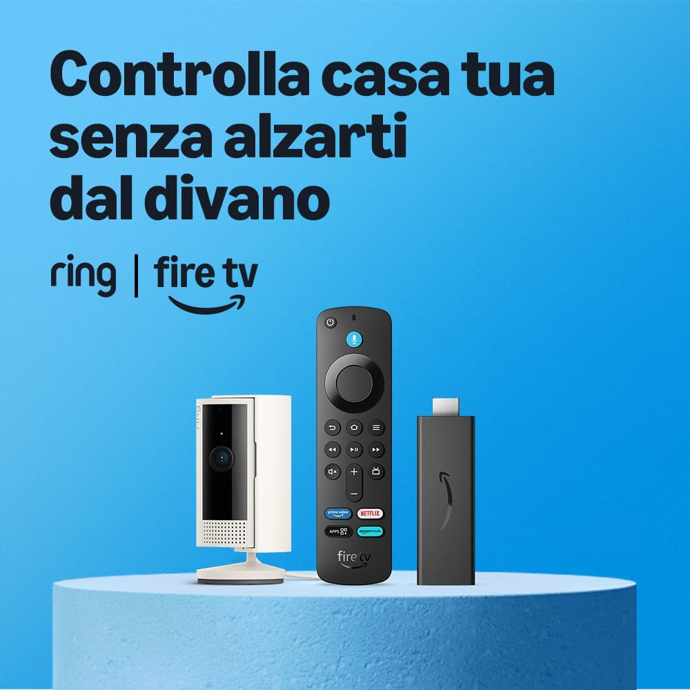 Fire TV Stick HD e Ring videocamera interna bundle