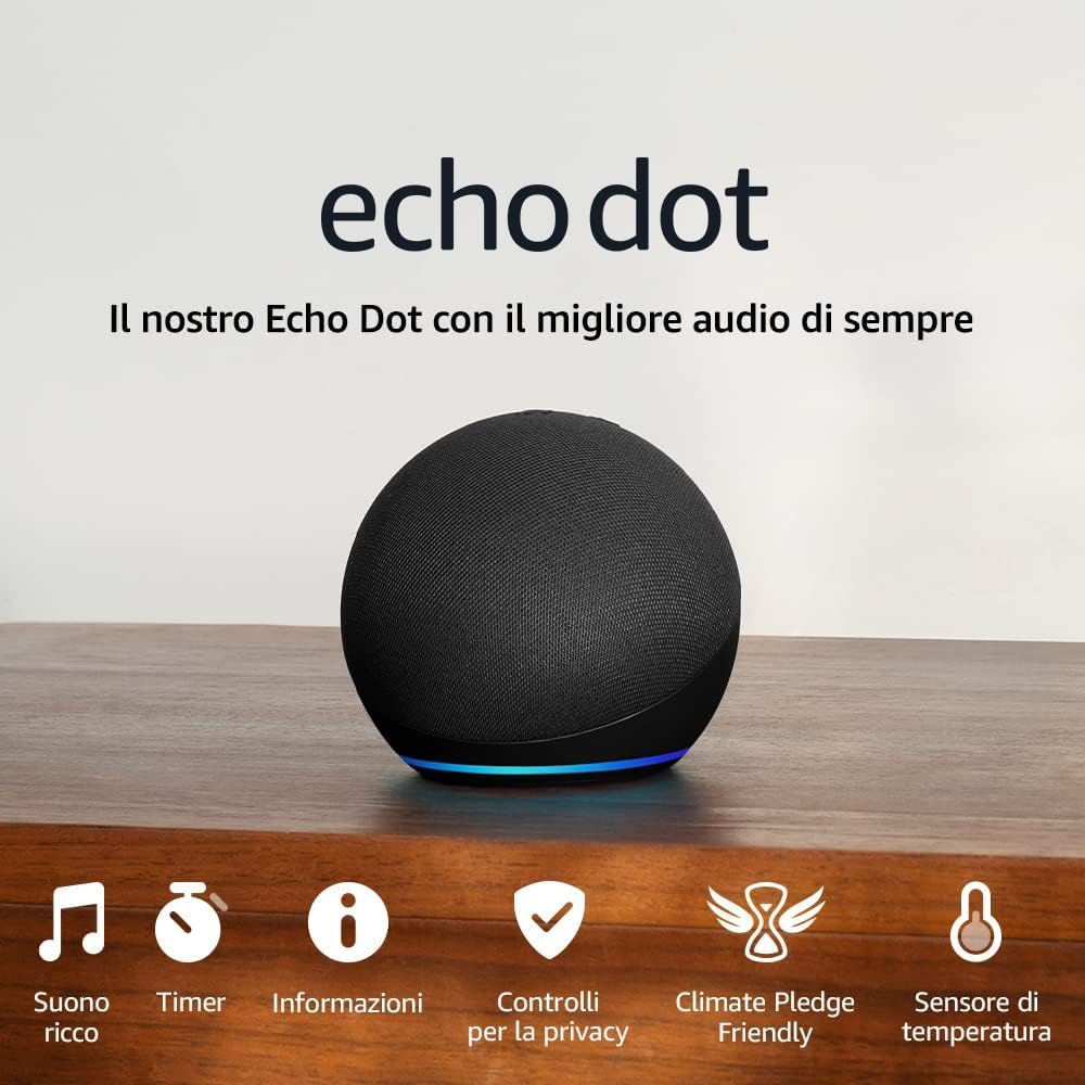 Echo Dot Alexa: Suono Nitido, Casa Intelligente