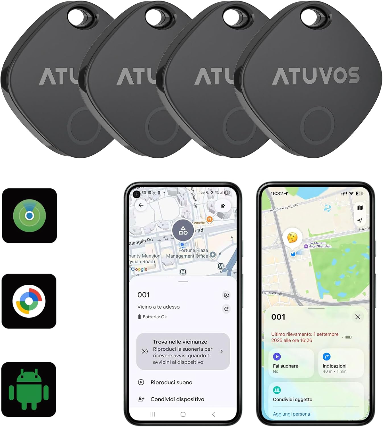 ATUVOS Tag Pro 4 pezzi nero