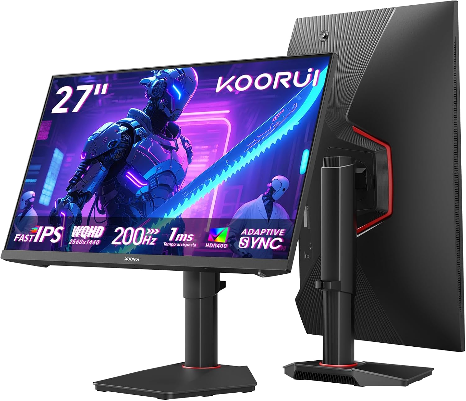 Monitor KOORUI G2722P QHD 27” IPS, 200Hz, regolabile