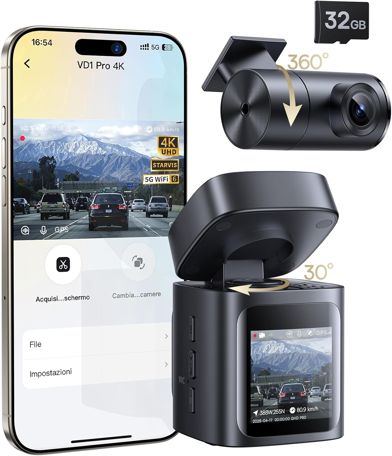 Baseus VD1 Pro dashcam 4K + 1080p