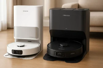 Robot aspirapolvere moderni in primo piano