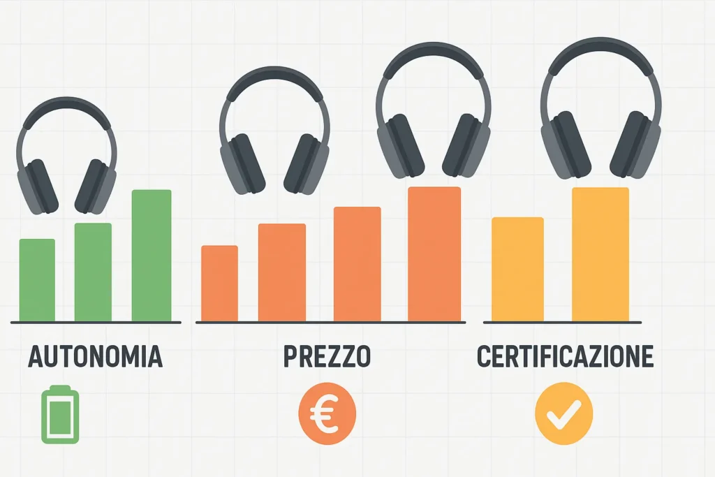 Migliori cuffie bluetooth economiche 2025: la guida per chi vuole spendere poco 19 Tabella grafica