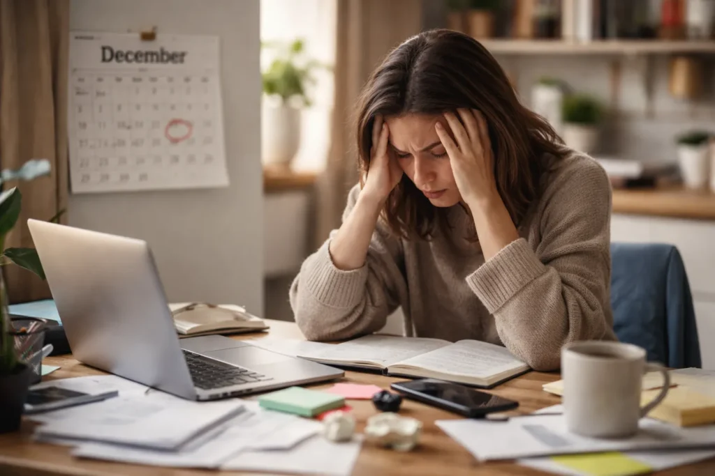 Come Trovare il Regalo Giusto con l'Intelligenza Artificiale: Test del "Mentalista" (2025) 2 Utente stressato al computer cerca idee regalo online senza successo