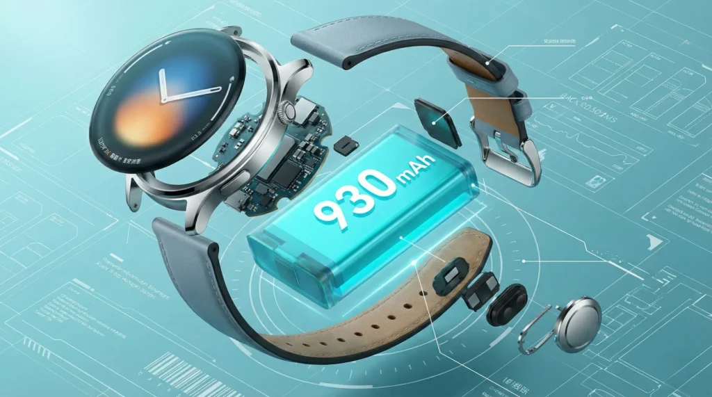 Xiaomi Watch 5: Il "Dispositivo Medico" che Legge i Muscoli (Analisi Scheda Tecnica e Prezzi) 5 Batteria 930mAh Xiaomi Watch 5 esploso componenti