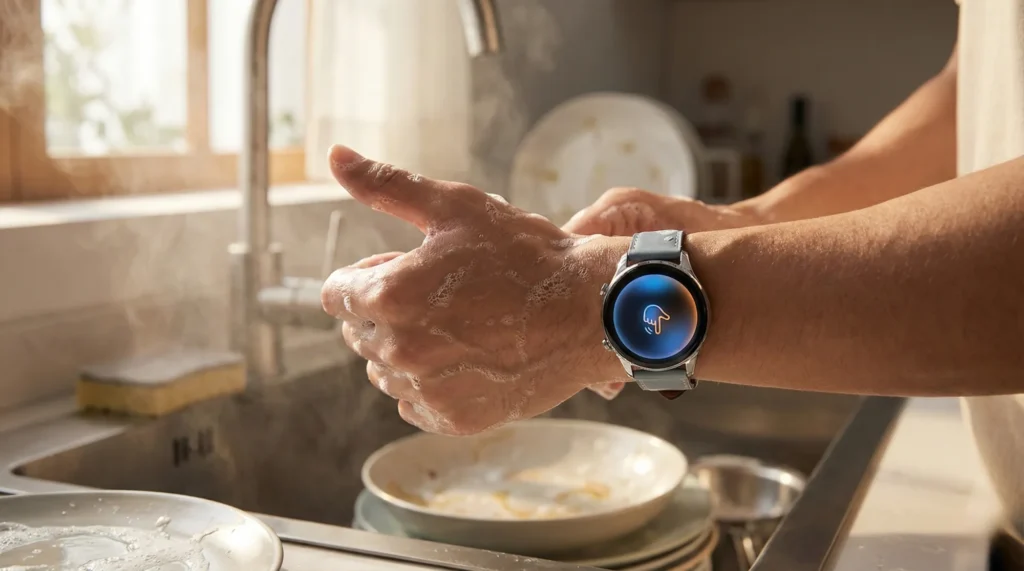 Xiaomi Watch 5: Il "Dispositivo Medico" che Legge i Muscoli (Analisi Scheda Tecnica e Prezzi) 3 Controllo gesture Xiaomi Watch 5 con mani bagnate