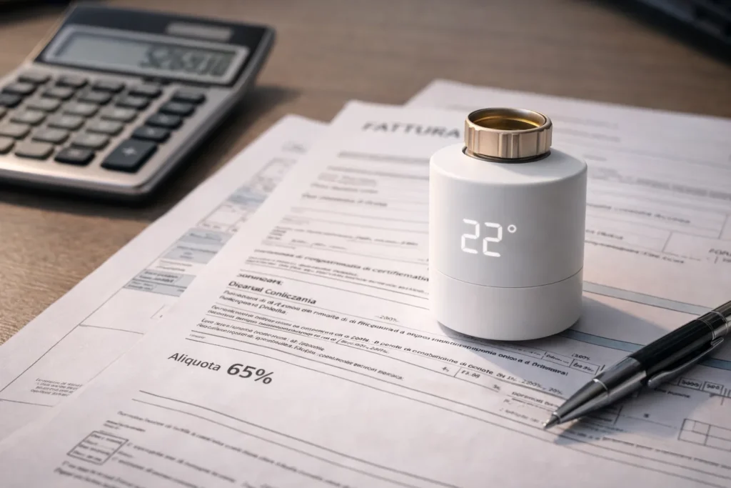 Termovalvole Intelligenti e Ottimizzazione Consumo Inverno: La Verità su Risparmio e Setup (Test 2026) 6 Documenti Ecobonus 2025 e detrazioni fiscali 65% per valvole termostatiche smart building automation