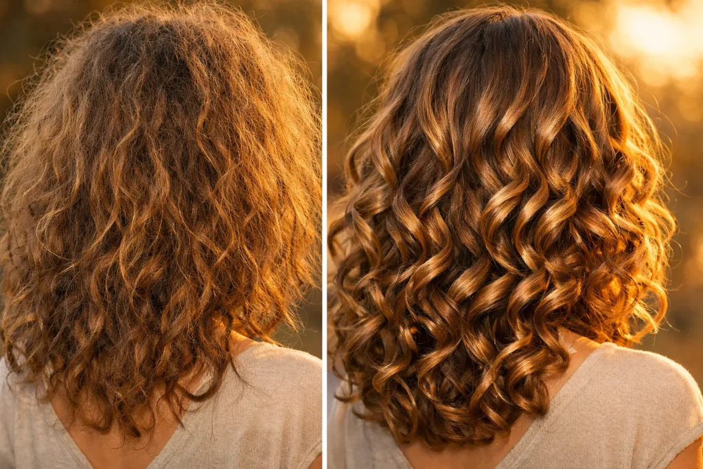 Alternative Dyson Airwrap Economiche che Non Rovinano i Capelli (Test 2026 e Verità) 6 Prima e dopo piega con alternative economiche Dyson Airwrap