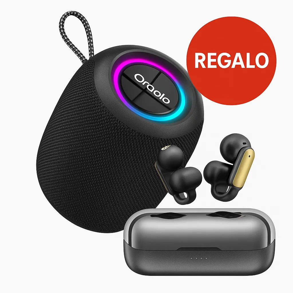 oraolo cassa Bluetooth IPX7 compatta con luci e bassi profondi