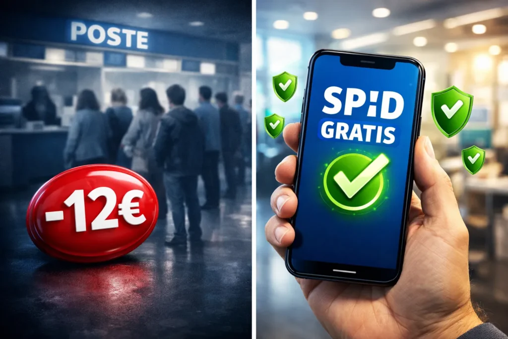 Confronto tra SPID Poste a pagamento con fila e alternative SPID gratuite online su smartphone