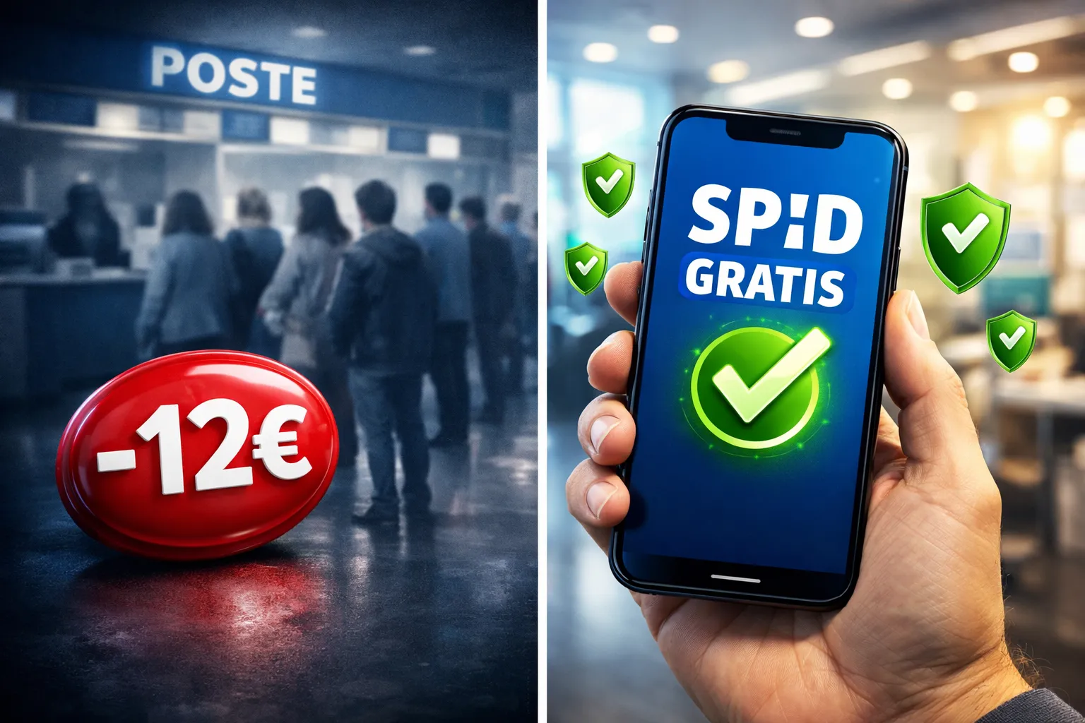 Confronto tra SPID Poste a pagamento con fila e alternative SPID gratuite online su smartphone
