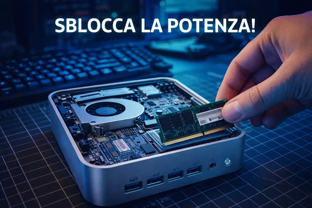 Geekom A7 Max aperto upgrade RAM DDR5 slot