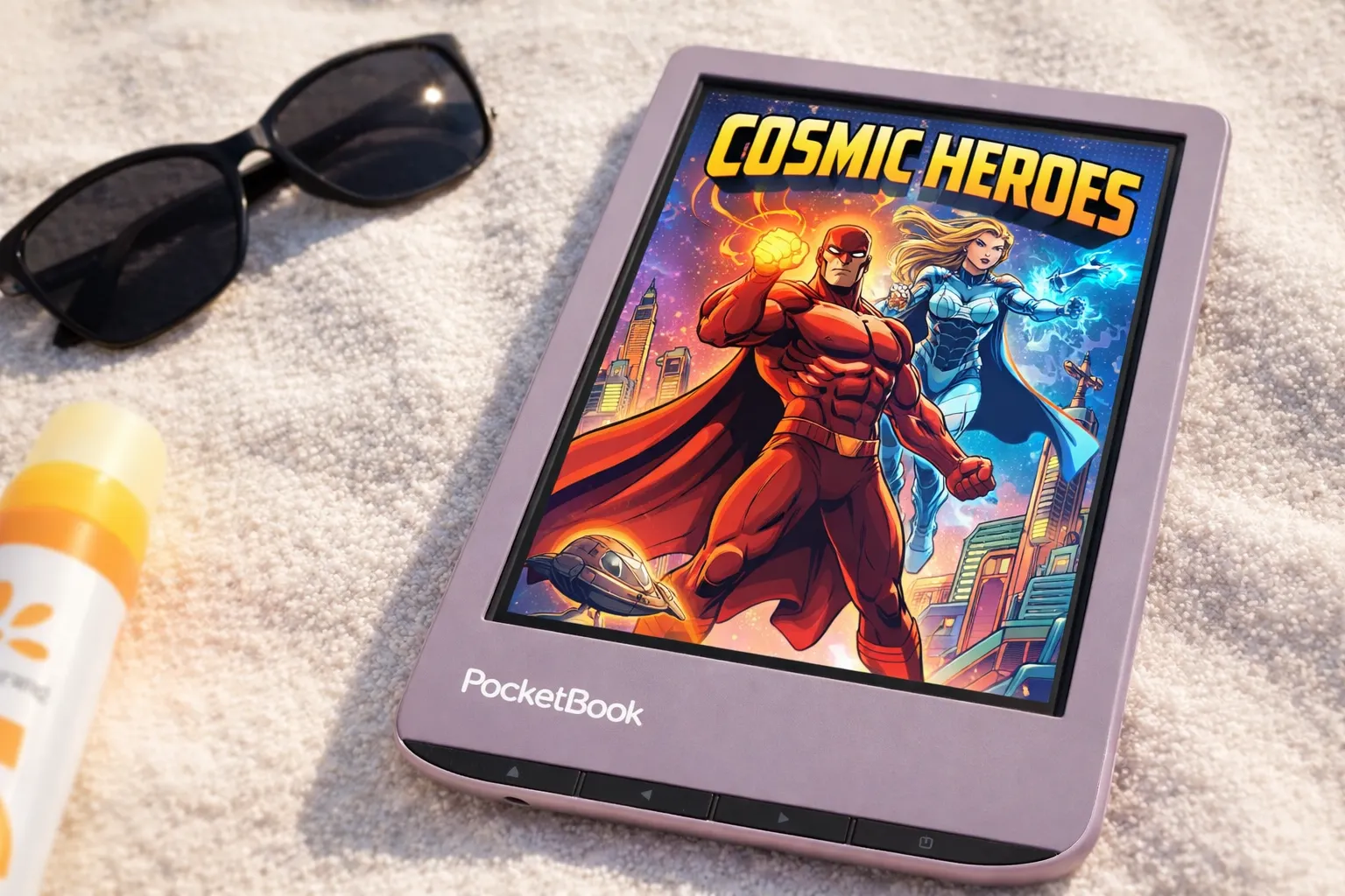 PocketBook Verse Pro Color edizione summer lavanda in spiaggia