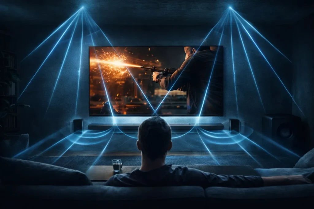 Recensione Samsung HW-QS750F soundbar con Dolby Atmos e speaker up-firing.