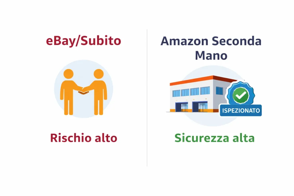 Amazon Seconda Mano (ex Warehouse): Conviene davvero? Guida 2026 per comprare Tech usato senza rischi 2 Differenza tra Amazon Seconda Mano e siti usati privati