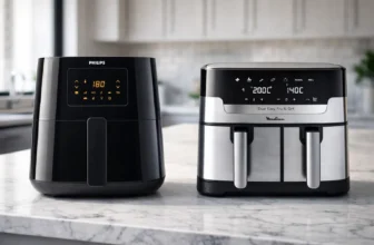 Friggitrice ad aria Philips e Moulinex a confronto su piano cucina