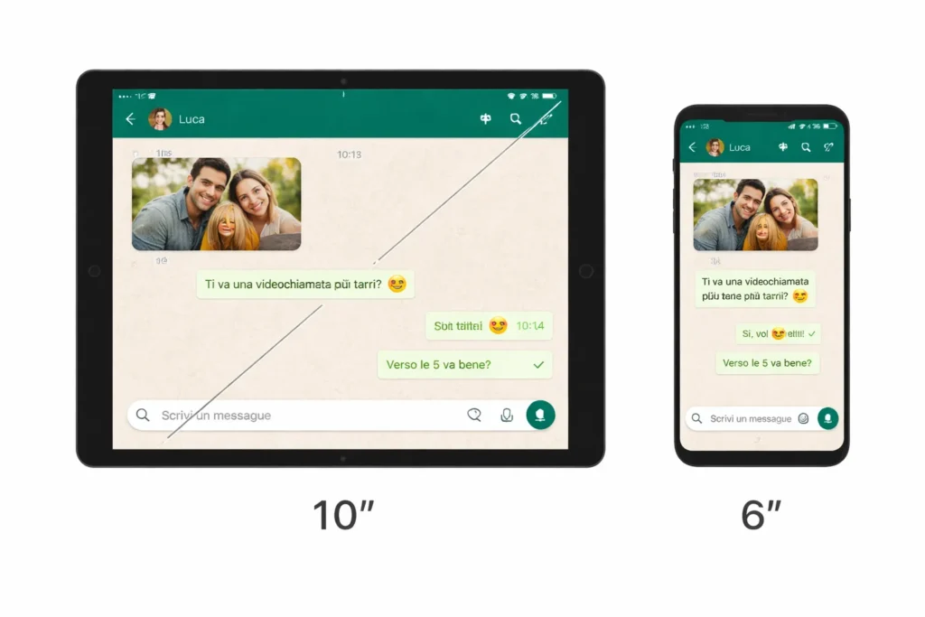 Tablet per anziani: quale comprare e come configurarlo prima di darlo 6 Confronto dimensione schermo tablet vs smartphone per anziani