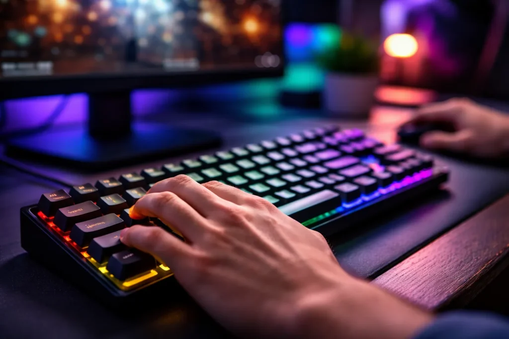 Tastiera meccanica o a membrana: quale scegliere davvero nel 2026 10 Tastiera meccanica per gaming — tasti WASD in azione